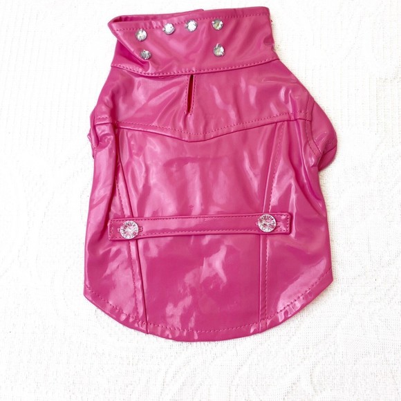 Dog Pink Moto Jacket Full Zip With Jewels Size XXS New - Picture 1 of 5